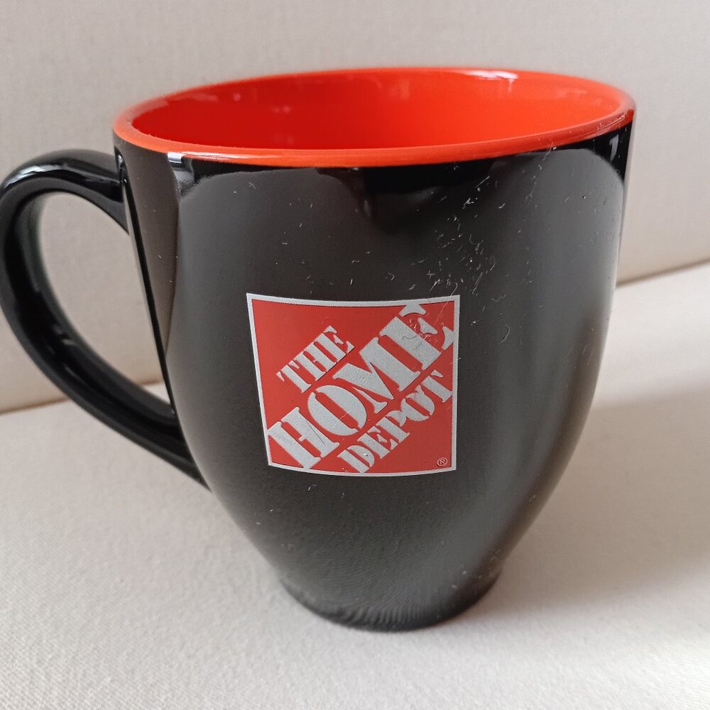 HOME DEPOT Black & Orange Mug New Never Used